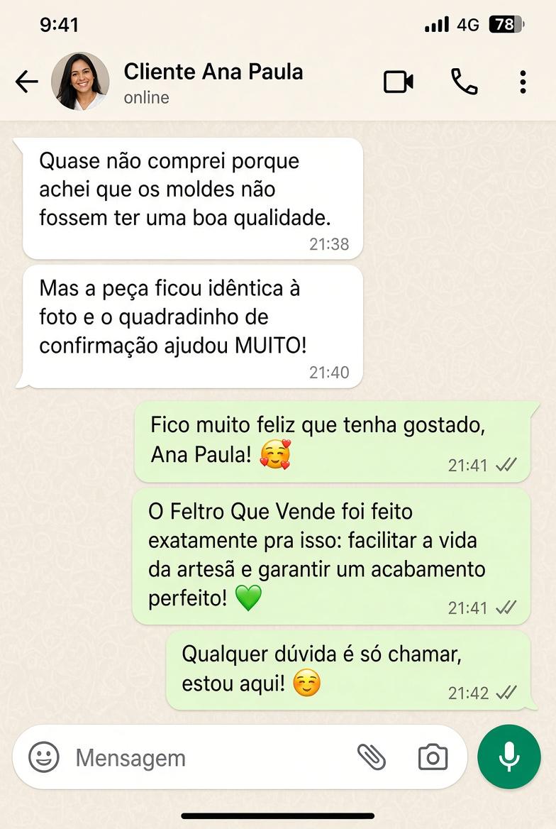 Conversa no WhatsApp com depoimento de Ana Paula