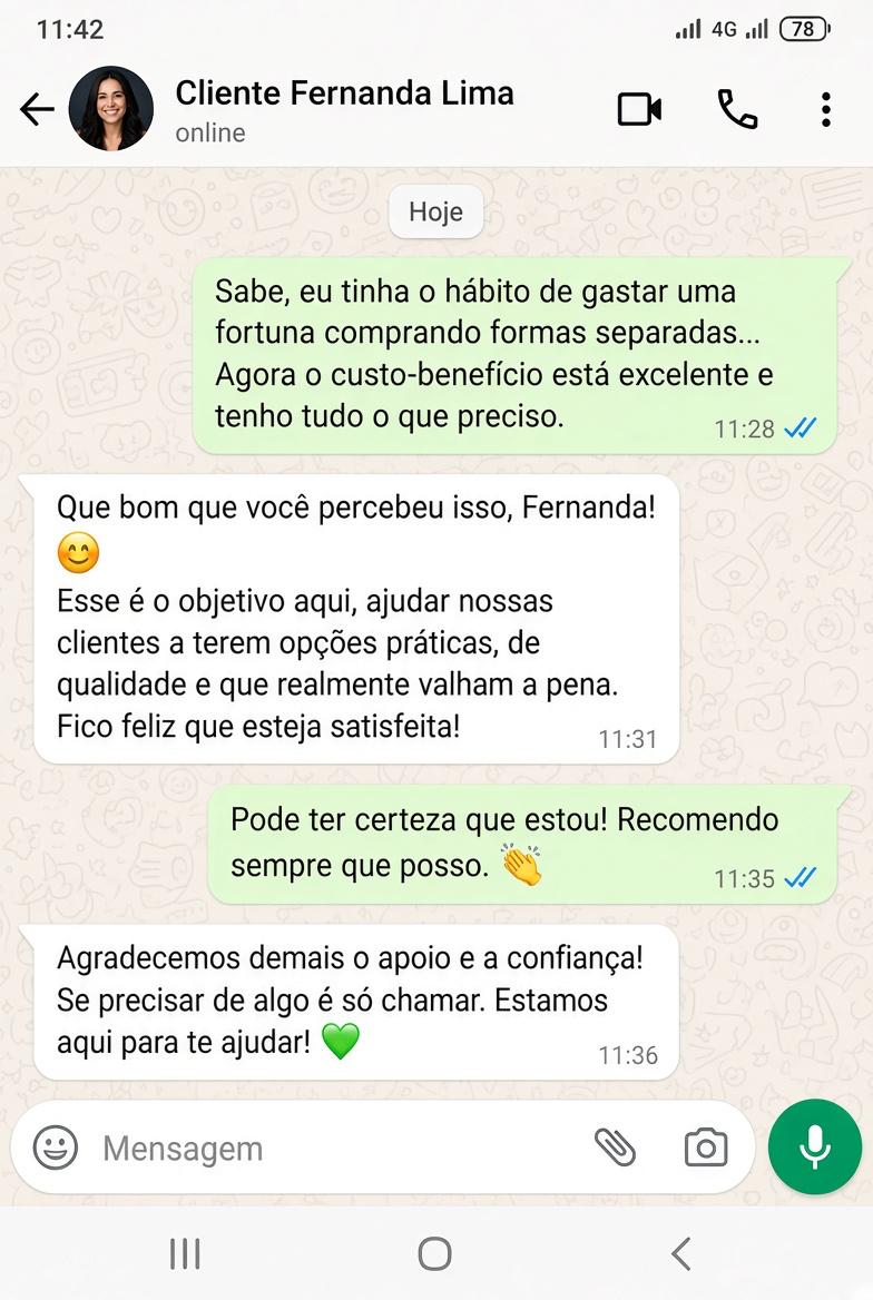 Conversa no WhatsApp com depoimento de Fernanda Lima